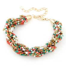 Bohemia style tempered perles bib necklace